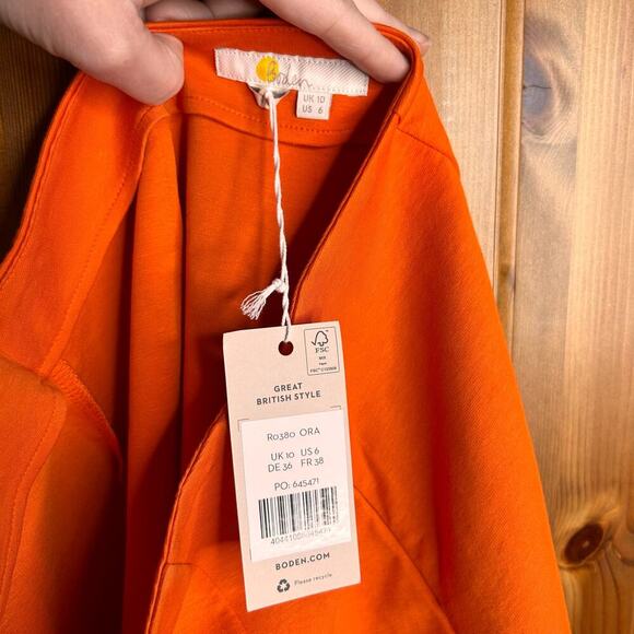 NWT Boden Side Split Jersey Skirt in‎ Orange Womens 6 Boho Retro 70s Summer Chic - Picture 8 of 9